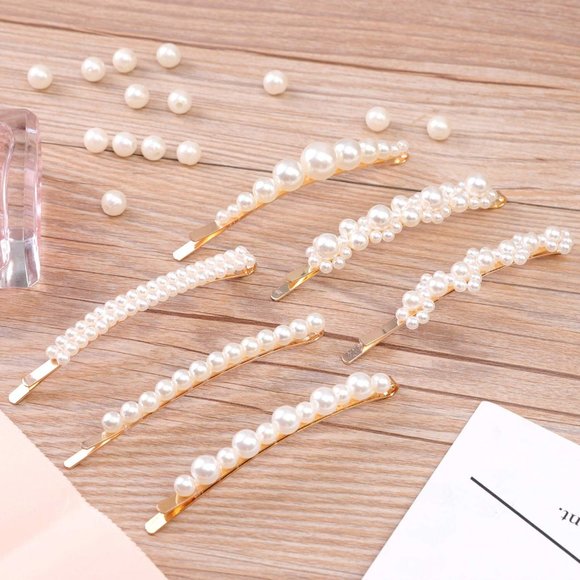 12 Pcs Pearl Hair Clips Large Hair Clips Pins - Picture 4 of 13